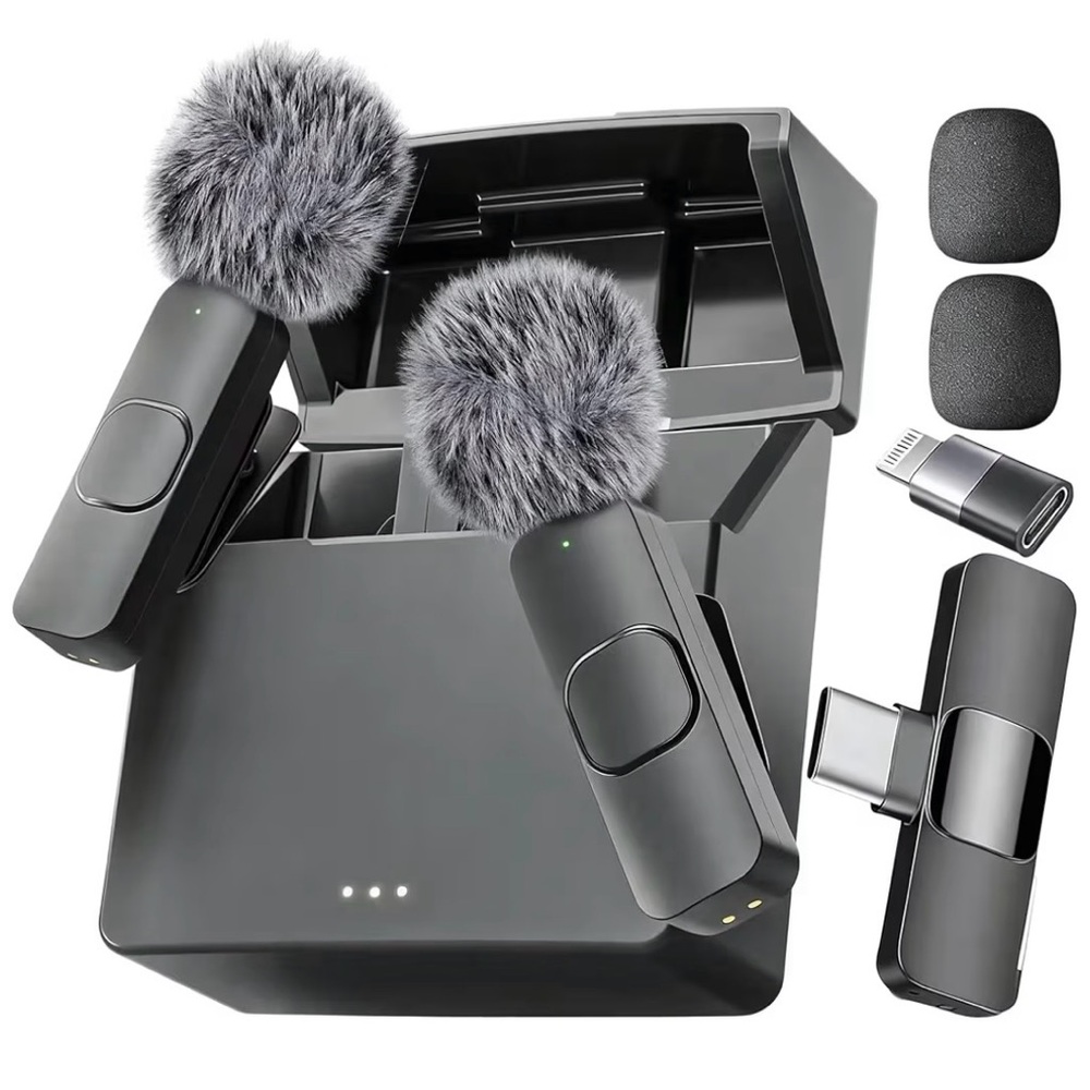 The Original Mini Microphone Pro with Charging Case, Connector Adapter and Tips